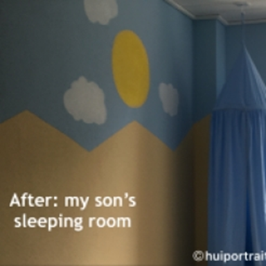 Hui painting Anton´s room after 2